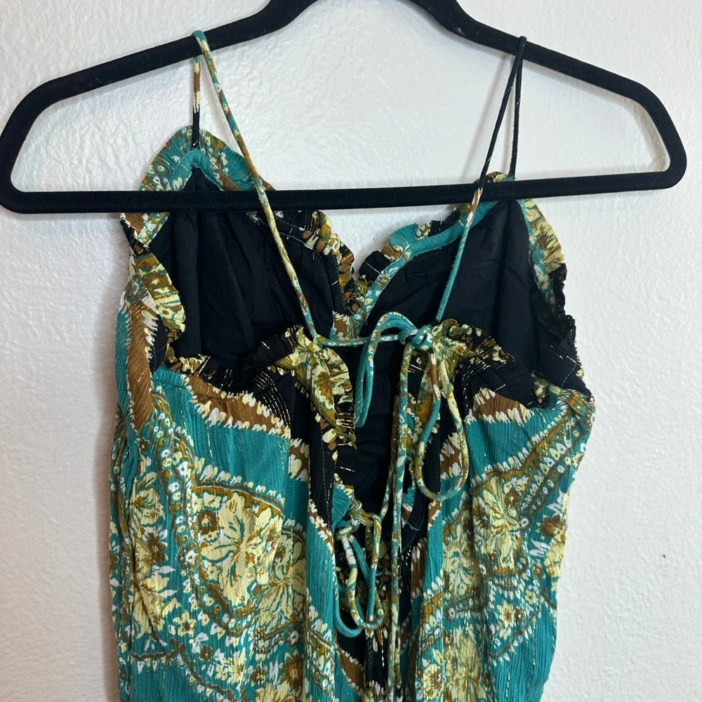 Free People Intimately Latigo Bay Combo Paisley Metallic Maxi Dress Small NEW‎